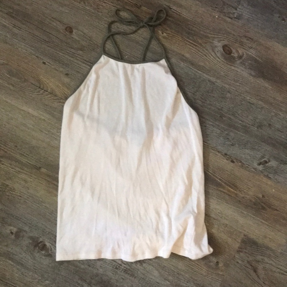 Cream/olive halter top